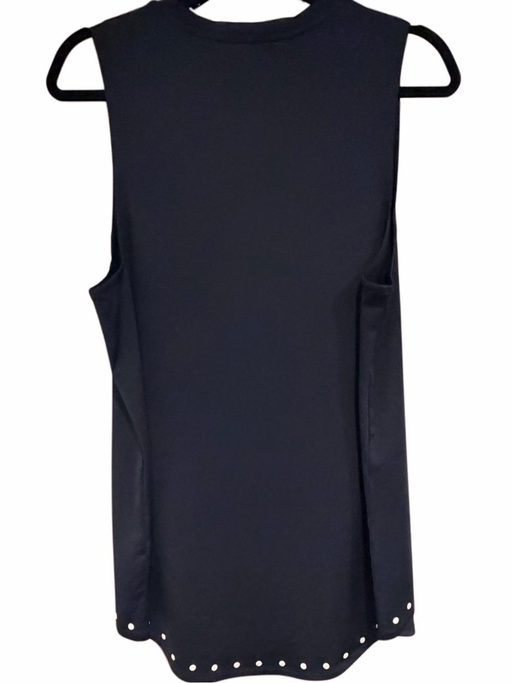 Peony Blk Sleeveless Stud-Hem Tank - Picture 4 of 4
